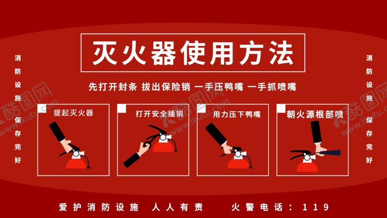 编号：39577009272022593253【酷图网】源文件下载-灭火器使用方法