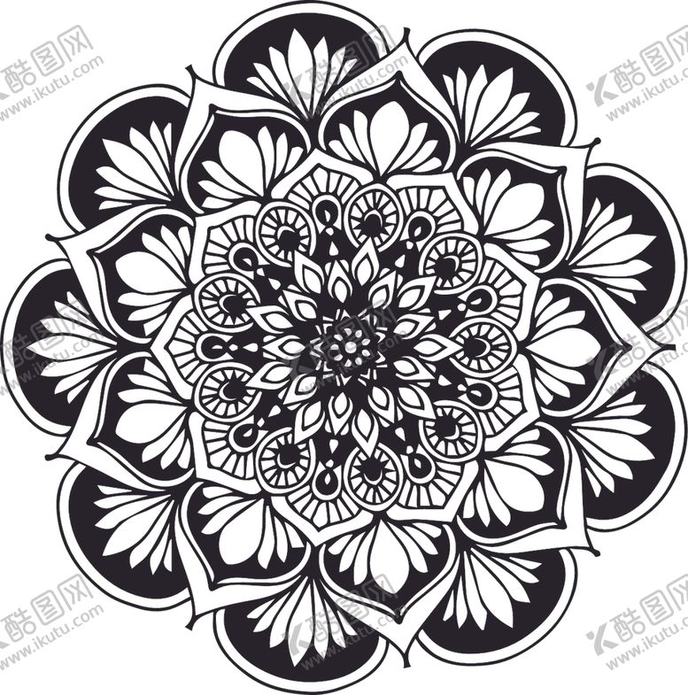编号：22782809131315124015【酷图网】源文件下载-曼陀罗花纹