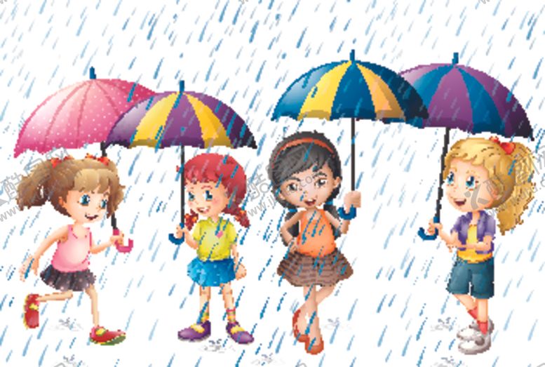 编号：51786309211952481407【酷图网】源文件下载-撑雨伞的儿童