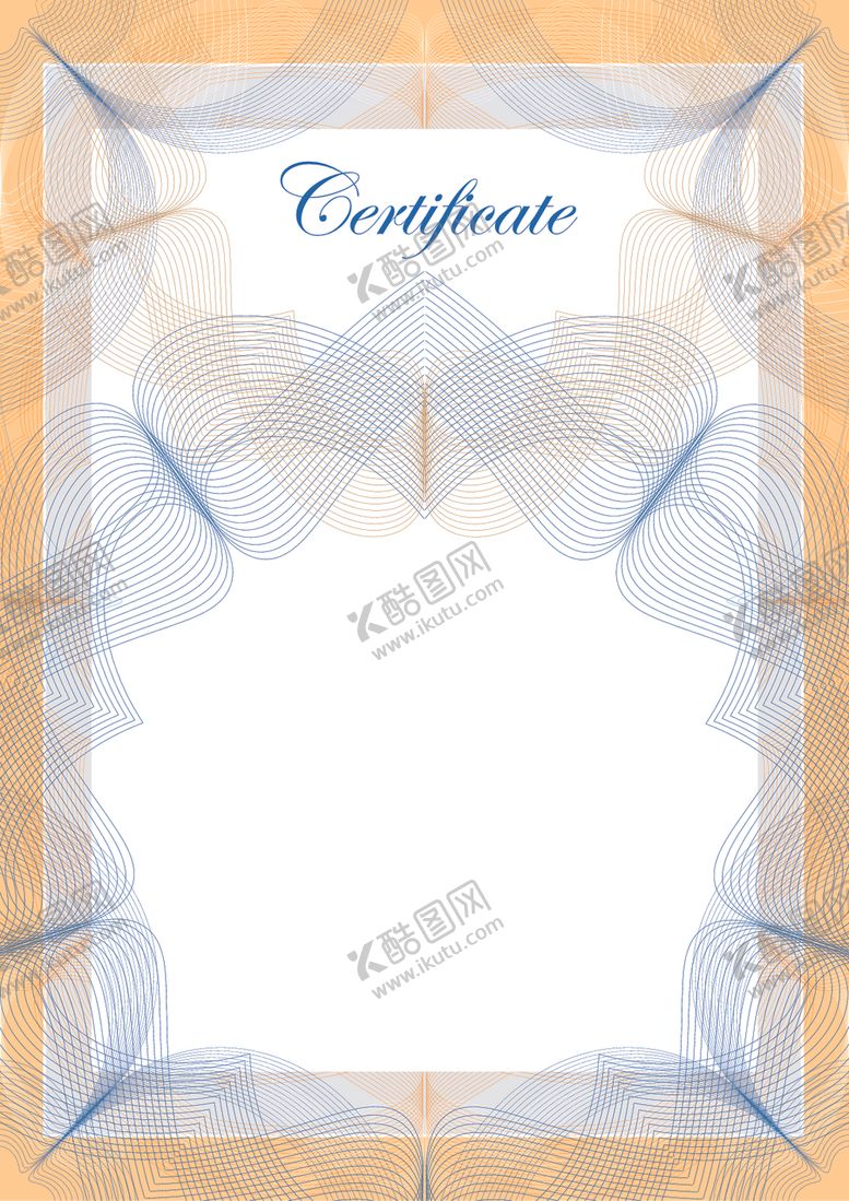 编号：58729210072358523603【酷图网】源文件下载-竖版证书防伪花纹欧式边框奖状