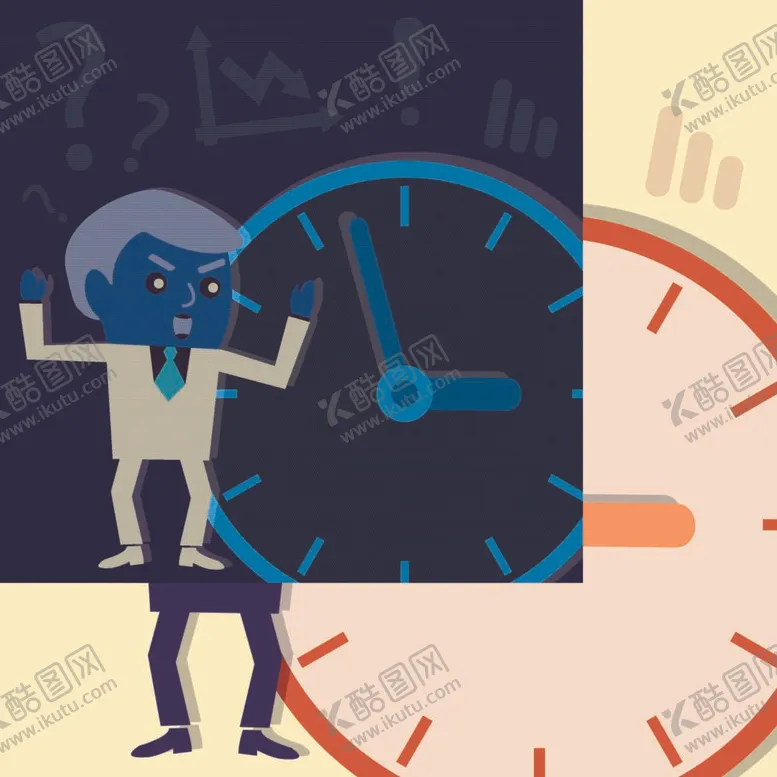 编号：13289509131046025078【酷图网】源文件下载-职场人物与时钟