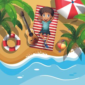 卡通夏天儿童