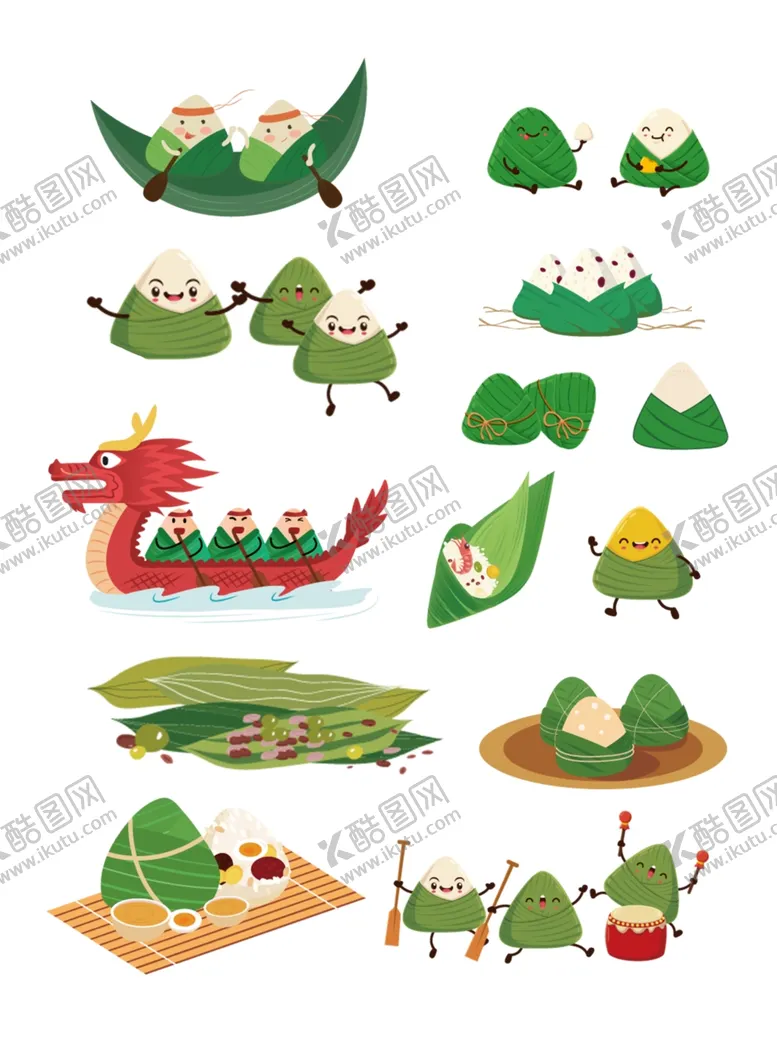 编号：73623806300019421279【酷图网】源文件下载-端午元素插画集合