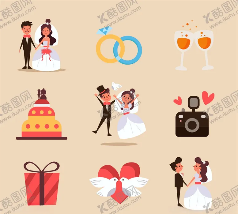编号：69556006171752484159【酷图网】源文件下载-创意婚礼元素