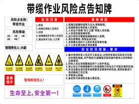 带缆作业风险点告知牌
