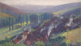 波点风格风景油画
