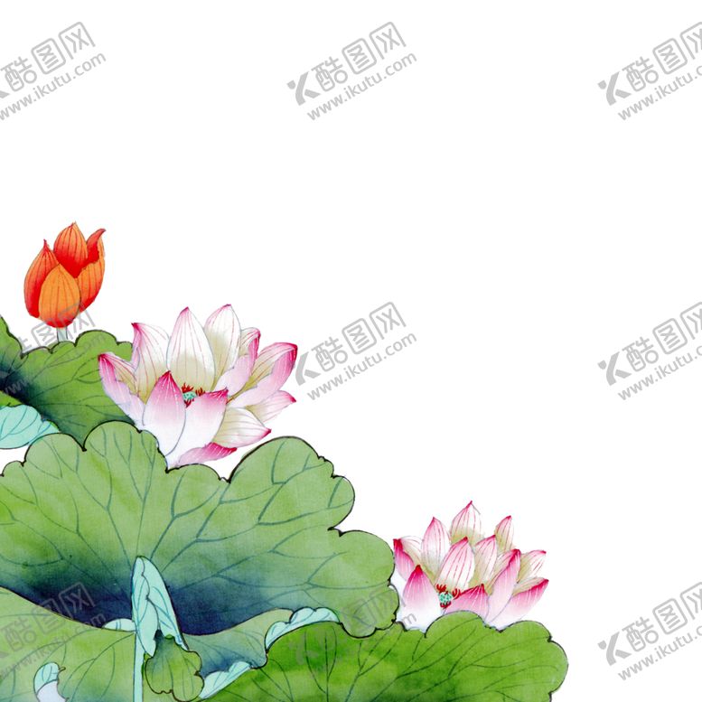 编号：67073010190414452380【酷图网】源文件下载-中国风荷叶荷花绘画