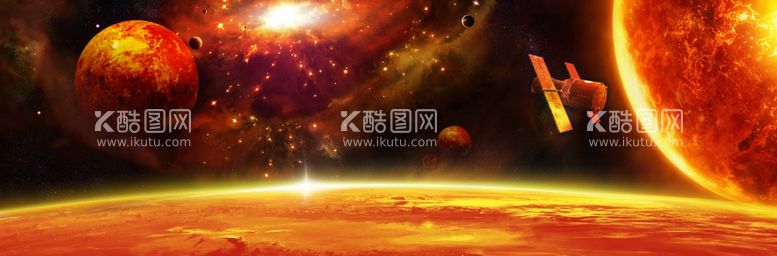 编号：29437512210614444822【酷图网】源文件下载-金色外太空合成背景