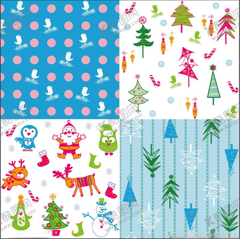 编号：24816411012348408332【酷图网】源文件下载-多彩圣诞主题图案集合