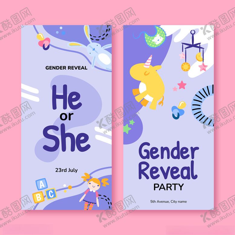 编号：42970711200206349994【酷图网】源文件下载-性别揭示派对宣传海报