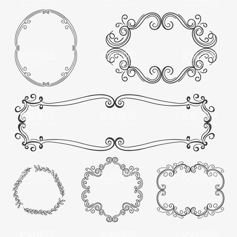 编号：61965811141745183604【酷图网】源文件下载-矢量花纹边框