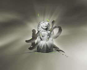复古威严古董石狮子大气宣传海报