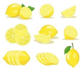 柠檬手绘水果卡通水果
