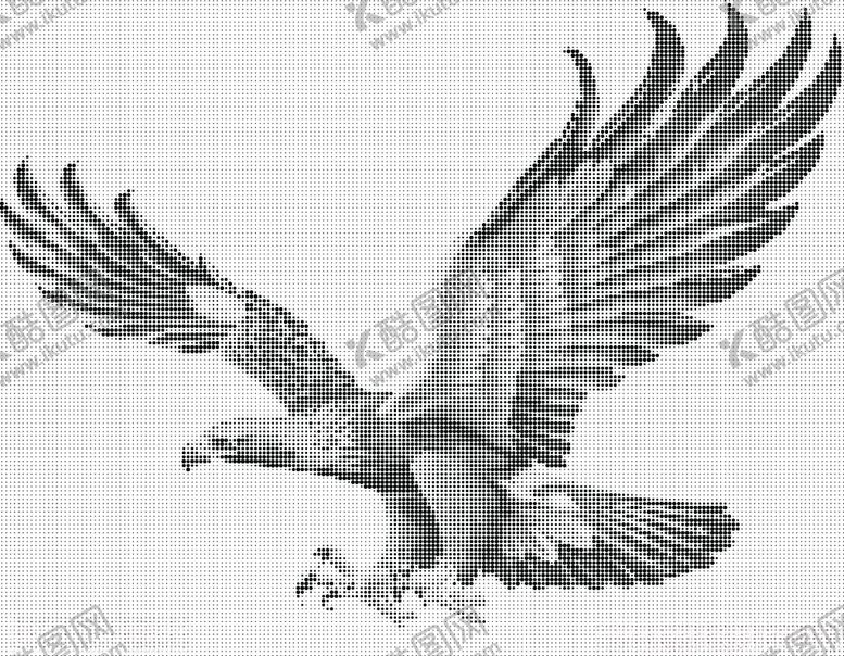 编号：26887602241128005974【酷图网】源文件下载-大鹏展翅点阵图