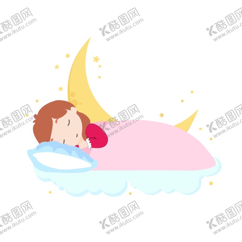 编号：72896909280929399995【酷图网】源文件下载-矢量手绘卡通睡觉人物月亮