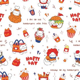 卡通美食欢乐图案背景