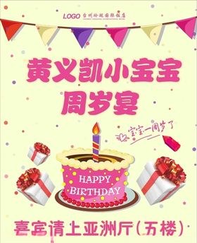 宝宝生日宴周岁宴海报
