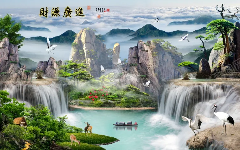 编号：78481406302002402805【酷图网】源文件下载-水墨背景墙