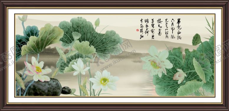 编号：78648010112007509086【酷图网】源文件下载-淡雅荷花装饰画