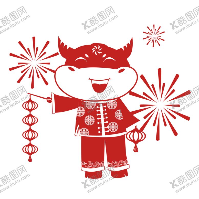编号：65282905021000594823【酷图网】源文件下载-牛年剪纸