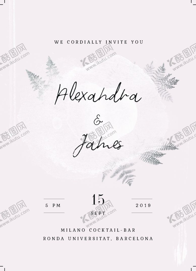 编号：32294009230309028260【酷图网】源文件下载-小清新水彩邀请函设计
