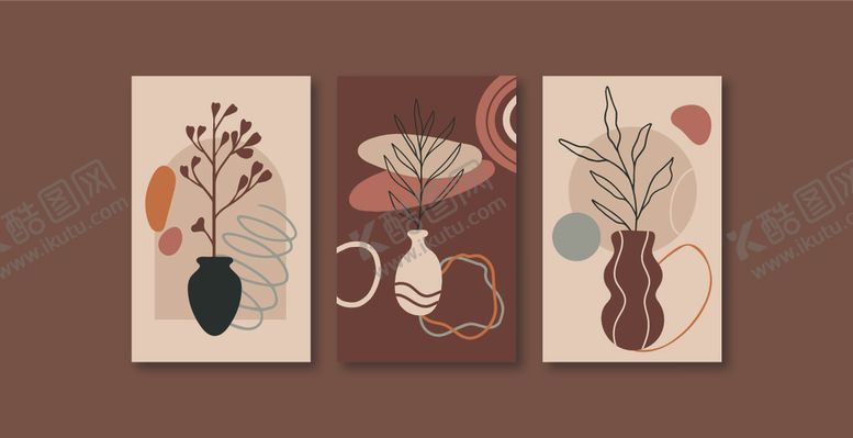 编号：70984310100430527173【酷图网】源文件下载-简约风花卉花瓶装饰画