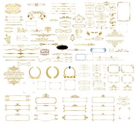 金色矢量边饰边框装饰框花纹