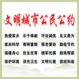 编号：89437109240417165794【酷图网】源文件下载-文明城市市民公约