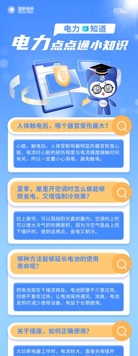 创意电力知识科普长图海报