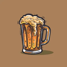 可爱啤酒卡通绘画儿童插画干矢量瓶装免抠素材