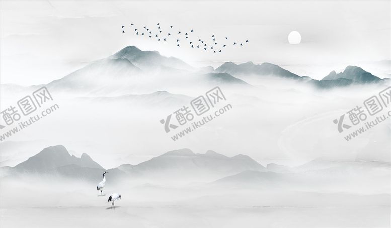 编号：29069005061414462763【酷图网】源文件下载-水墨山水背景墙