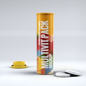 薯片桶装包装贴图样机