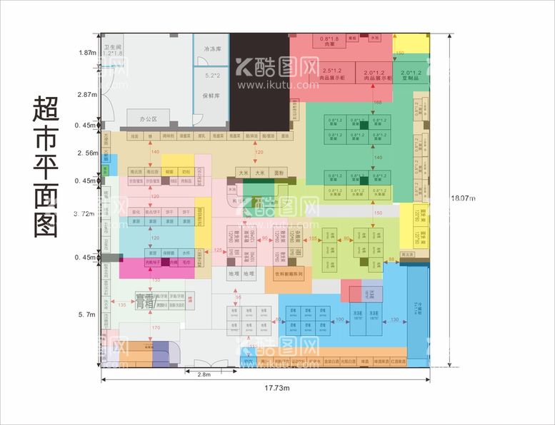 编号：19650012180109008160【酷图网】源文件下载-超市平面图