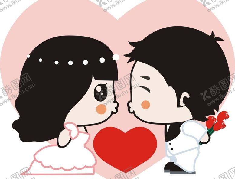 编号：96871507080912475606【酷图网】源文件下载-卡通新郎新娘