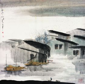 中式山水风景画