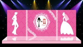 粉色主体婚礼现场布置设计源文件
