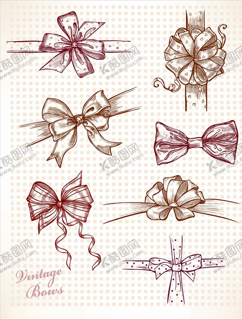编号：54825110042132343320【酷图网】源文件下载-矢量手绘蝴蝶结