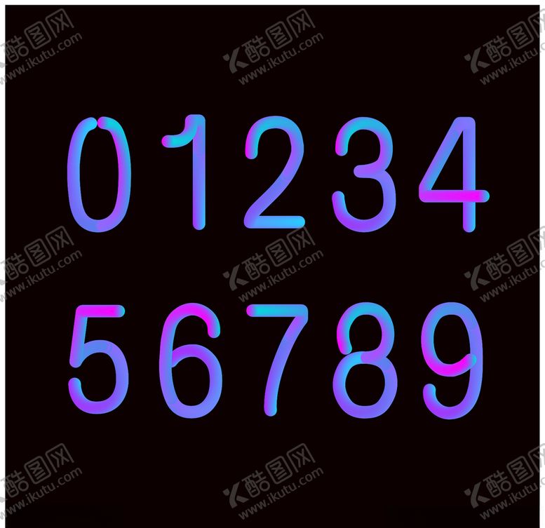 编号：57288009170956553085【酷图网】源文件下载-荧光数字
