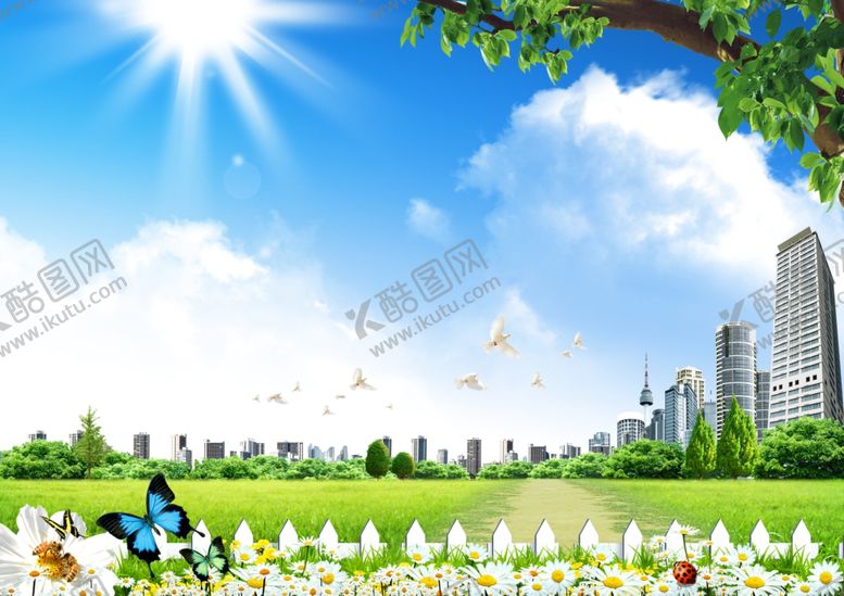 编号：35396107091709447881【酷图网】源文件下载-蓝天白云草地