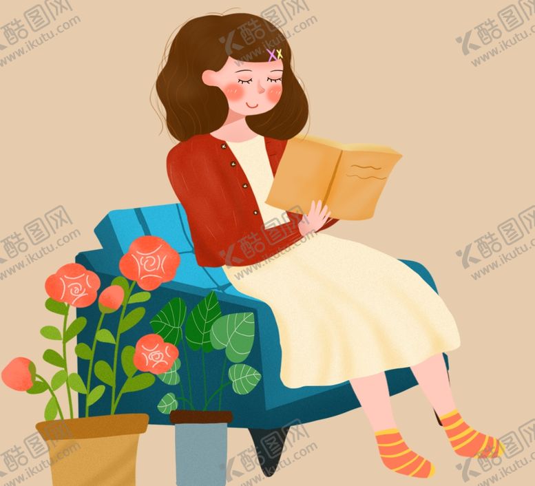 编号：79687405081124544917【酷图网】源文件下载-读书的女孩
