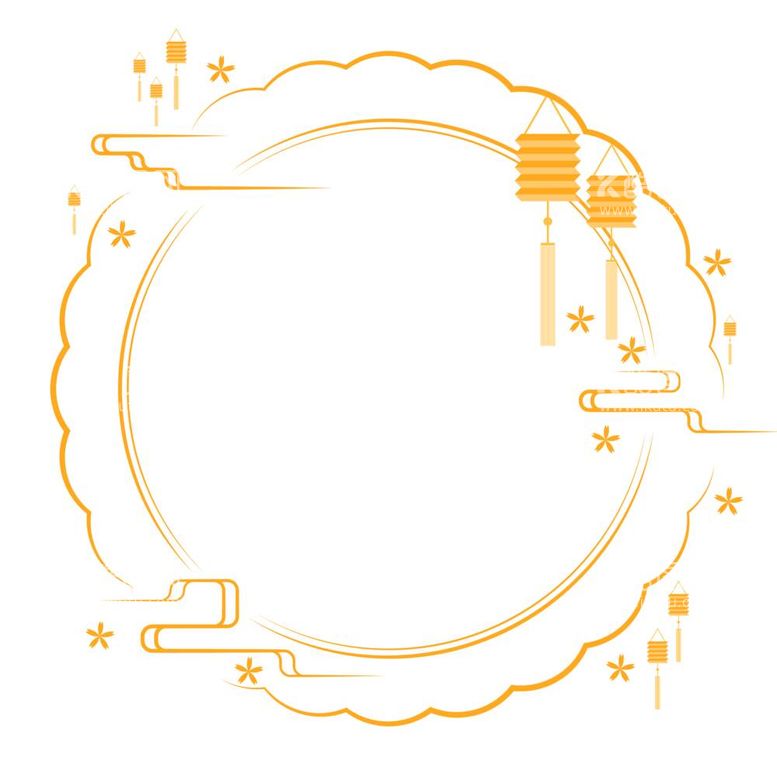 编号：48629311291515416480【酷图网】源文件下载-中国风中秋花纹云纹灯笼边框