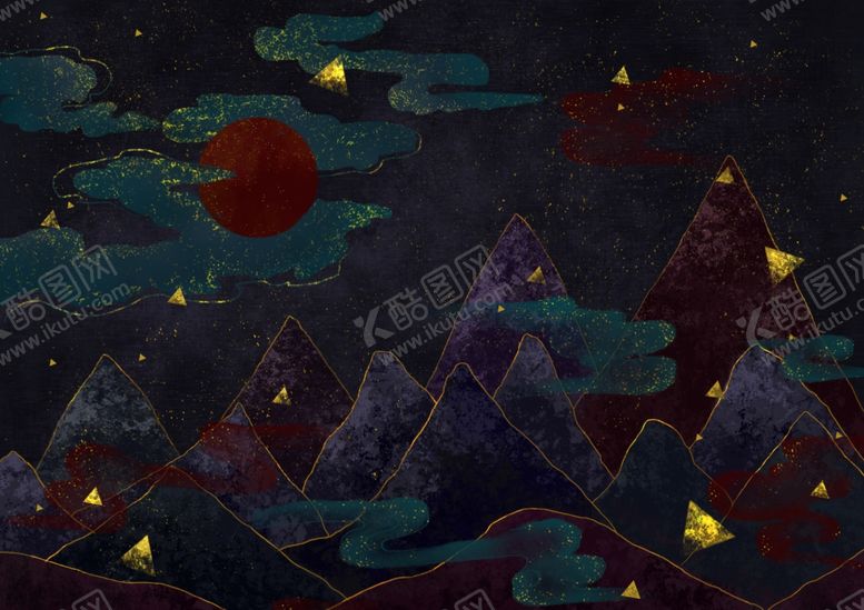 编号：44060106152337374590【酷图网】源文件下载-古风山水意境背景