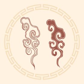 中国古典祥云云纹图片白创意背景底