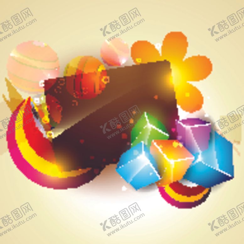 编号：92566809150901426715【酷图网】源文件下载-3d动感几何体梦幻背景