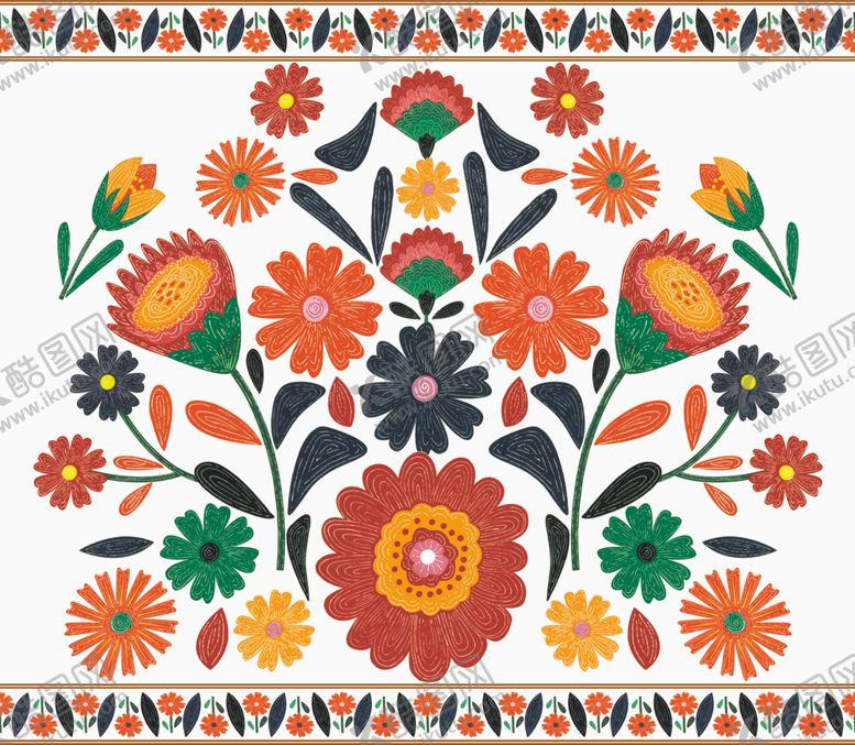 编号：93792409130935149864【酷图网】源文件下载-多彩民族风花卉图案装饰