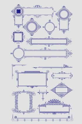 矢量欧式花边花纹