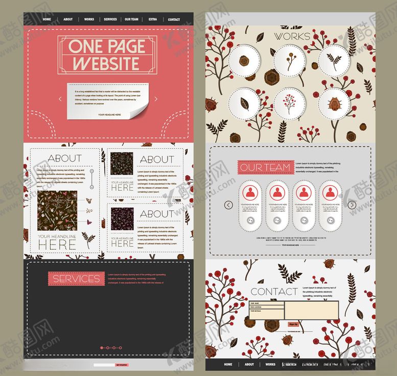 编号：12500204030603544489【酷图网】源文件下载-复古风宣传册设计模板