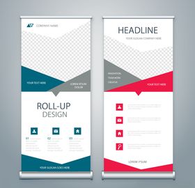 红色X展架模板易拉宝