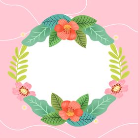 花纹边框玫瑰手绘图案