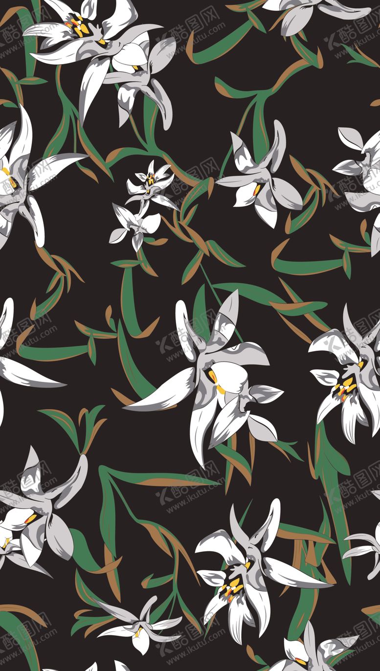 编号：33154910072340548910【酷图网】源文件下载-手绘花数码印花